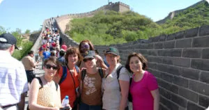 Picture of tourists at China's Great Wall. Travel Tourism Trends - Picture of tourists at China's Great Wall.