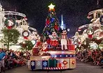 christmas travel deals,christmas travel,travel deals Christmas Travel Deals - Picture of a Christmas float in Disney World.